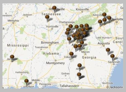 Pinmap of Industrial Water and Wastewater Treatment Project locations